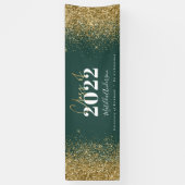 groene goudglitterscriptklasse van afstuderen spandoek (Verticaal)