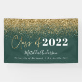 groene goudglitterscriptklasse van afstuderen spandoek (Horizontaal)