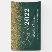 groene goudglitterscriptklasse van afstuderen spandoek (Verticaal)