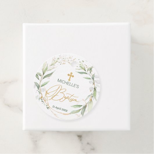 Groene goudhoudende olievlek bedankjes labels (In situ)