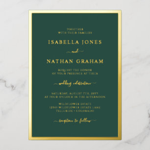 Groene goudkoortsrillingen folie uitnodiging