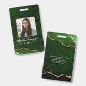 Groene Goudse Agate Marmer Bedrijfs ID Badge (Voor- en achterkant)