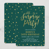 Groene & goudvolwassen 50e verrassingsdag kaart (Voorkant / Achterkant)