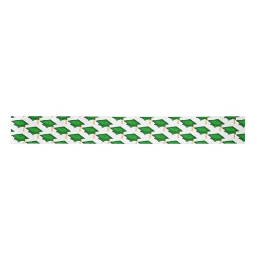 Groene gradatie caps op wit lint (Voorkant)