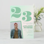Groene gradiënt 23e verjaardag uitnodigingen Boy P (Staand voorkant)