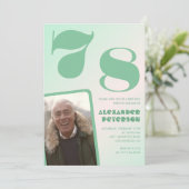 Groene gradiënt 78e verjaardag uitnodigingen Boy P (Staand voorkant)