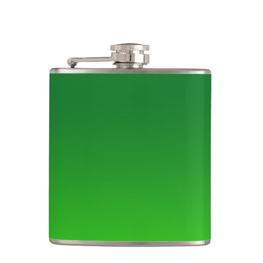 Groene gradiënt ombre levendig modern heupfles (Voorkant)