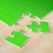 Groene gradiënt ombre levendig modern legpuzzel (Zijkant)