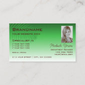 Groene gradiënt Palm Leaf Monogram en Foto Modern Visitekaartje (Achterkant)