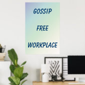 Groene gradiënt zonder gossip voor werkplek Blauw Poster (Thuiskantoor)