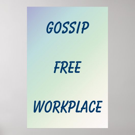 Groene gradiënt zonder gossip voor werkplek Blauw Poster (Voorkant)