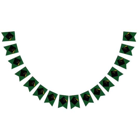 Groene graduatie-partij vlaggetjes (Alle)