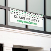 Groene Graduation Caps Klasse van Gefeliciteerd Spandoek (Buitenkant Gebouw)