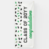 Groene Graduation Caps Klasse van Gefeliciteerd Spandoek (Verticaal)
