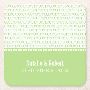 Groene grafische Binaire Onderzetters van de Code 