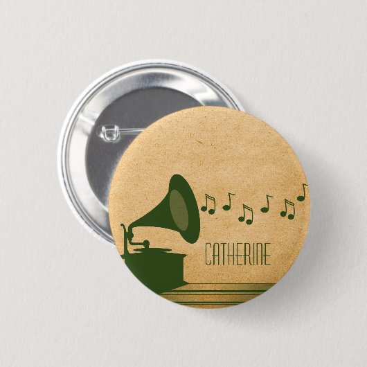 Groene  Gramophone Button (Voorkant /achterkant)