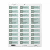 Groene Granite Monogram Return Address Labels (Full Sheet)