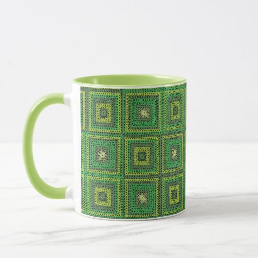Groene Granny Squares Pattern Mok (Links)