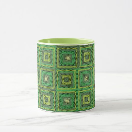 Groene Granny Squares Pattern Mok (Midden)