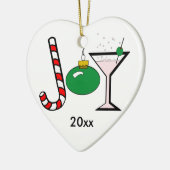 Groene grap van kerstboomversiering keramisch ornament (Links)