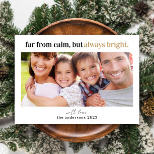 Groene Grappige Calm Heldere Foto Kerstmis Feestdagenkaart