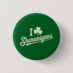 Groene Grappige Ierse Patty's Shamrock Heilige Pat Ronde Button 3,2 Cm