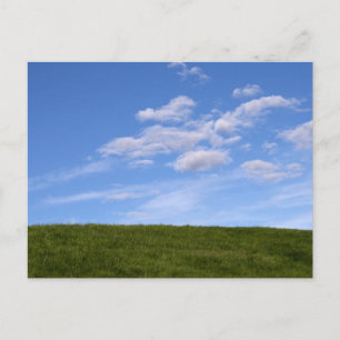 Groene gras en blauwe hemel briefkaart
