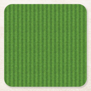 Groene gras textuur van een voetbalveld vierkante kartonnen onderzetter