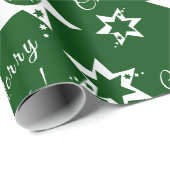 Groene Grasmaai Service Logo Prettig kerstfeest  Cadeaupapier (Rol Hoek)