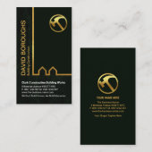 Groene grasmunge constructie van de gouden rand visitekaartje (Voorkant / Achterkant)