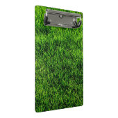 Groene grastextuur van een voetbalveld mini klembord (Schuin)