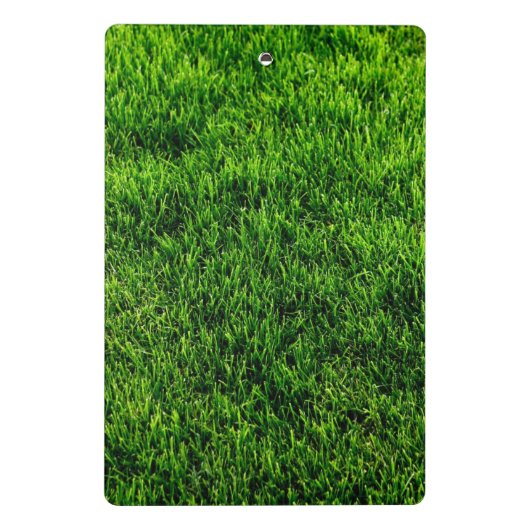Groene grastextuur van een voetbalveld mini klembord (Achterkant)