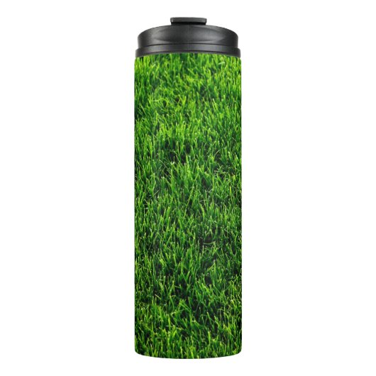 Groene grastextuur van een voetbalveld thermosbeker (Voorkant)