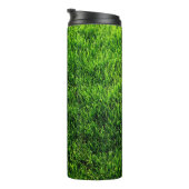 Groene grastextuur van een voetbalveld thermosbeker (Geroteerd rechts)