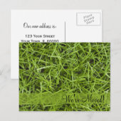 Groene grasverandering van Adres Aankondigingskaart (Voorkant / Achterkant)