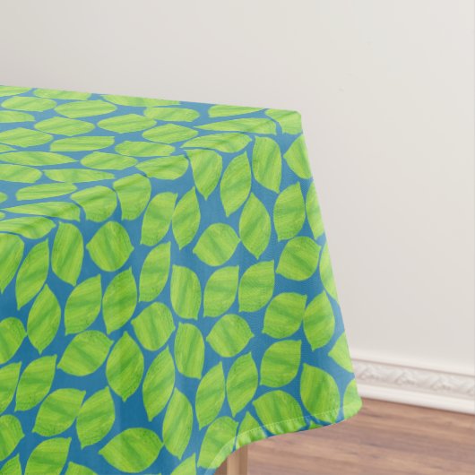 Groene grenswaarden voor robuustheid op blauwe ach tafelkleed (Voorbeeld)