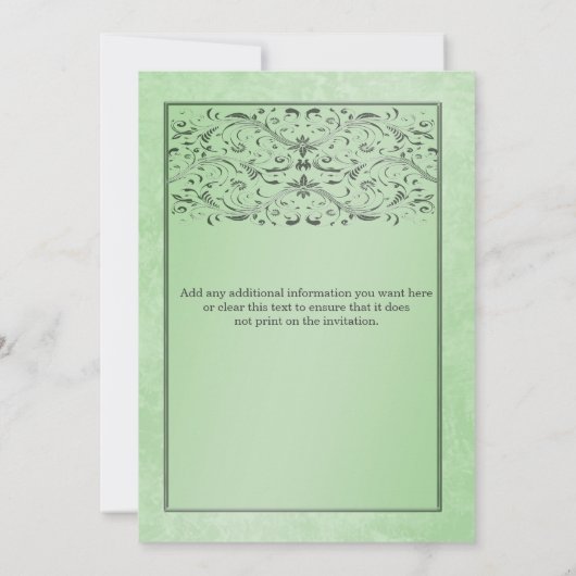 Groene grijze bruiloft verloving kaart (Achterkant)