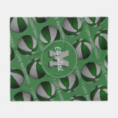 groene grijze teamkleuren Ik hou van basketbalpatr Fleece Deken (Voorkant (Horizontaal))
