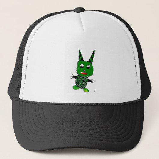Groene grimlijn trucker pet (Voorkant)