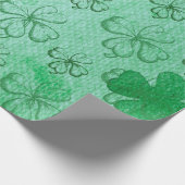 GROENE, GROENE EEN LUCKY VIER-LEAF CLOVER PATTERS CADEAUPAPIER (Hoek)