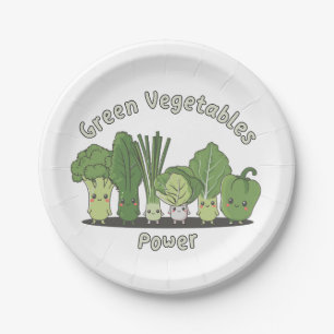 Groene groenten Power Papieren Bordje