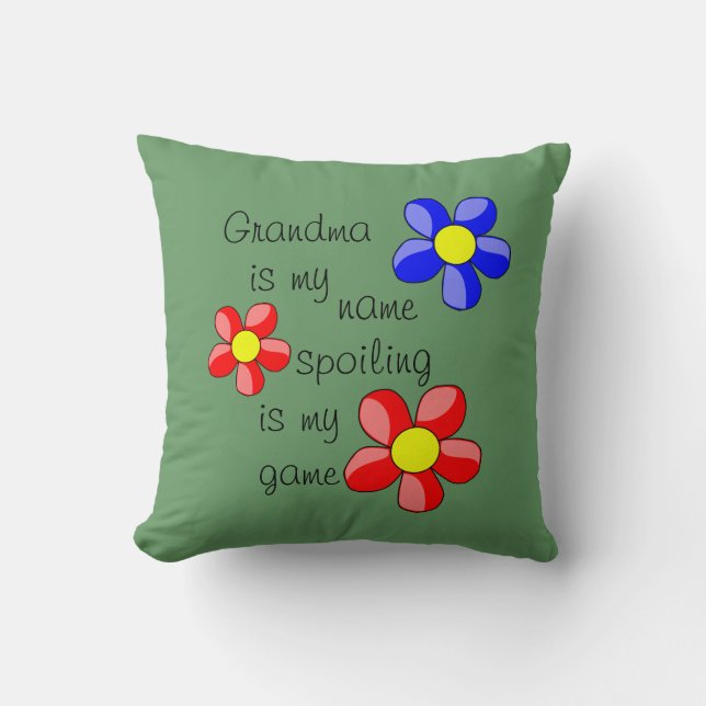 Groene grootouder / kleinkinderen Citaat Pillow Kussen (Voorkant)