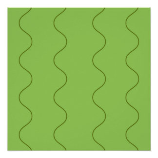 Groene Groovy Golvende Lijn Abstract Moderne Minim Perfect Poster