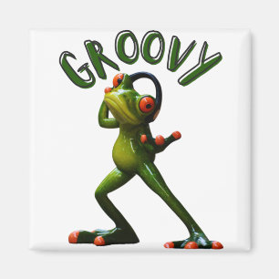 Groene Groovy Kikker Magneet