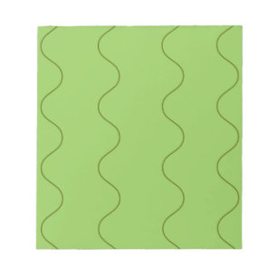 Groene Groovy Wavy Line Abstract Modern Minimalist Notitieblok