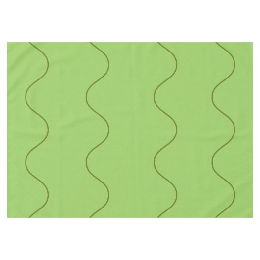 Groene Groovy Wavy Line Abstract Modern Minimalist Tafelkleed (Voorkant (Horizontaal))