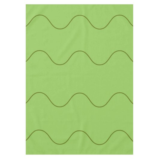 Groene Groovy Wavy Line Abstract Modern Minimalist Tafelkleed (Voorkant)