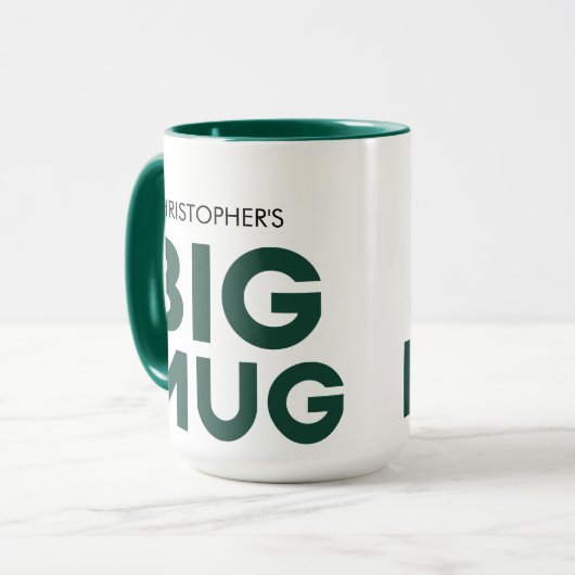 Groene Grote Mok | Enorme Mok | Aangepaste naam Mo (Voorkant links)