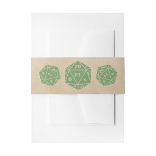 Groene Grunge D20-desktop gamer Belly Bands Uitnodigingen Wikkel