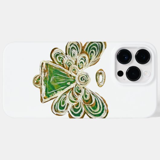 Groene Guardian Angel Art Aangepaste iPhone Case (Achterkant (horizontaal))